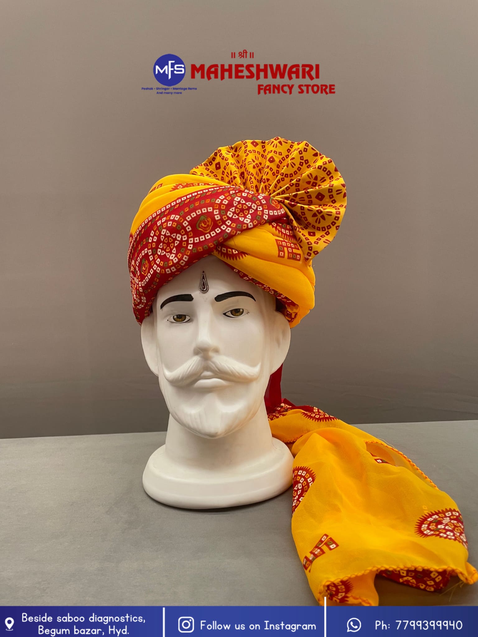 Red And Yellow Swagat Pagdi